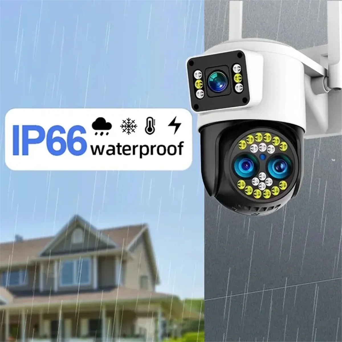 Наружная беспроводная камера безопасности, Wi-Fi, 4K, 8 Мп, два объектива, два экрана, 10-кратный зум, двухстороннее Обнаружение звука, вилка стандарта США