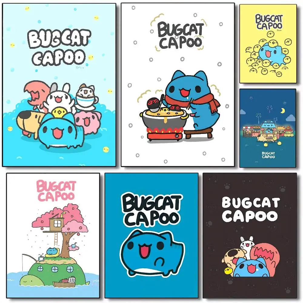 

Cute B-Bugcat C-Capoo Poster HD art poster for home living room bar office decoration sticky, waterproof