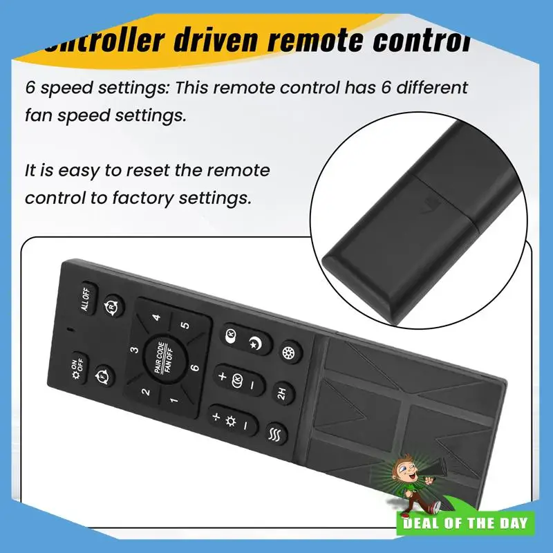 24-Hour Delivery 2X Ceiling Fan Remote Control Kit With 6 Speed Settings, Replacement Ceiling Fan Remote, Dimming Controls, 110-