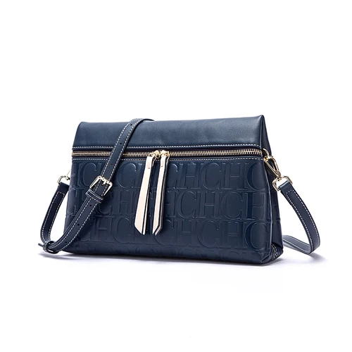 Imagen 1 del producto CH-Bolso de hombro con estampado de letras para mujer, bandolera de uso diario, Color puro, versátil, cuadrado pequeño