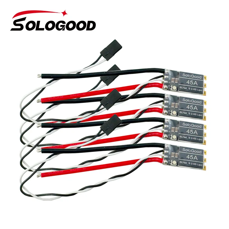 

4Pcs SoloGood 35A/45A BLHeli_S ESC Supporting 2-6S Power Supply For RC FPV Quadcopter Airplanes Drone