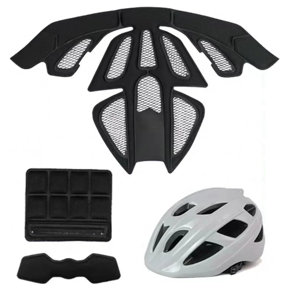 1 Set Helmet Pad Bicycle Helmet Lining Cycling Helmet Pads Breathable Mesh Sponge Fastener Tape Adjustable Fastener Tape