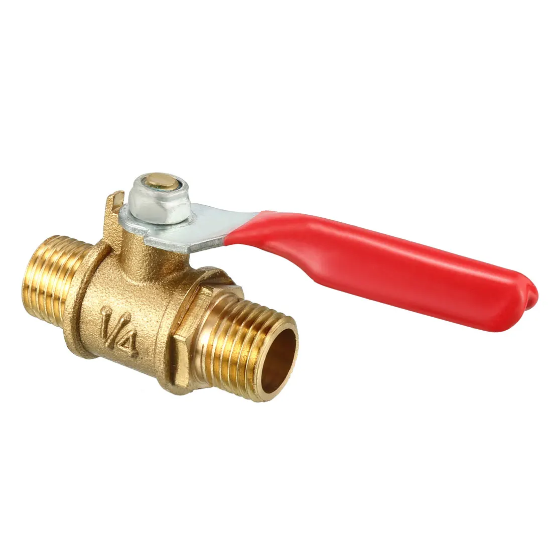 

1Pcs G1/4 Male x Male Threaded Mini Ball Valve 180 Degree Operation Handle Pipe Fitting Coupler Adapter