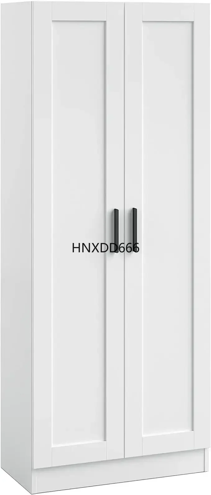 

Panana Wooden Storage Cabinet, Narrow Pantry Cabinets Free Standing Tall Storage Cabinet with 2 Doors and Shelves (Black)