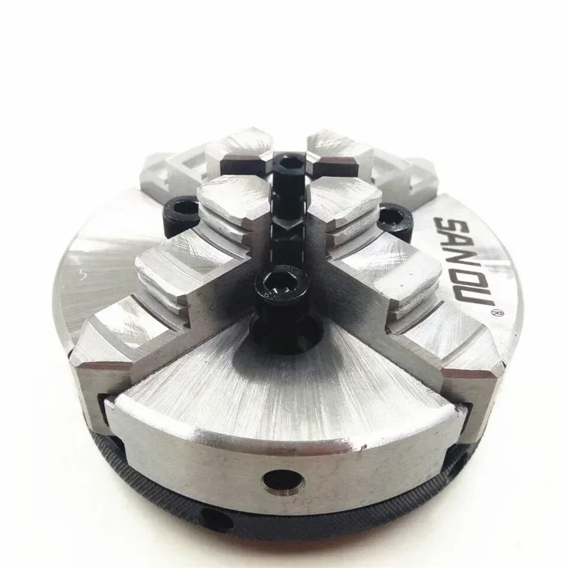 100mm 4 "bubut Chuck empat rahang mini Self-Centering SANOU K02-100B untuk CNC bubut kayu manik-manik Buddha