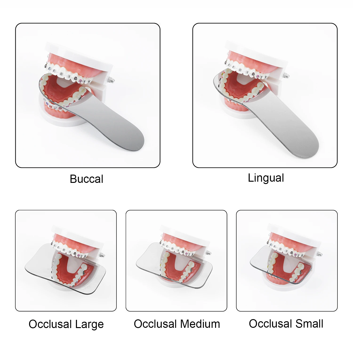 5 Stks/set Jolante Tandheelkundige Orthodontische Spiegelfotografie Dubbelzijdige Spiegels Tandheelkundige Tandheelkundige Reflector Intra Orale