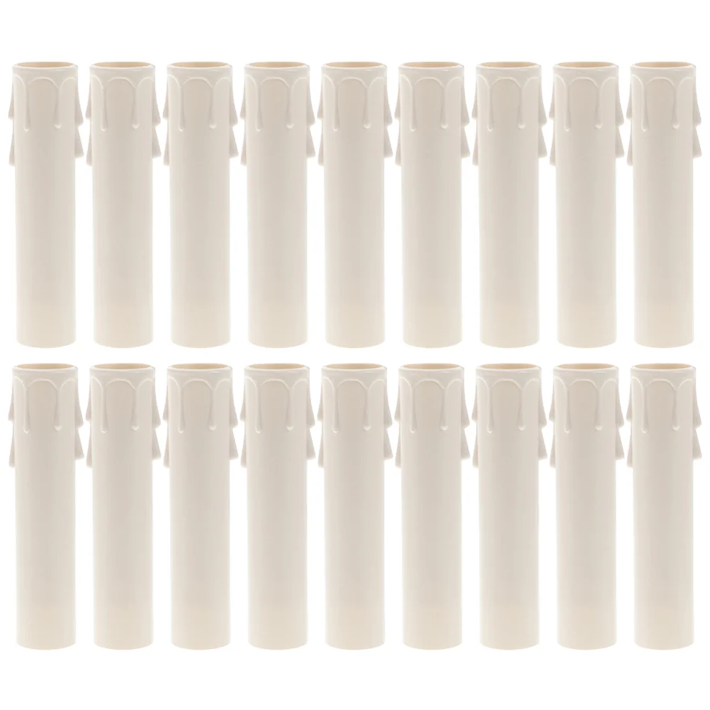 

20 Pcs Cover Teardrop Plastic Sleeve Mini Candles Chandelier Socket Covers