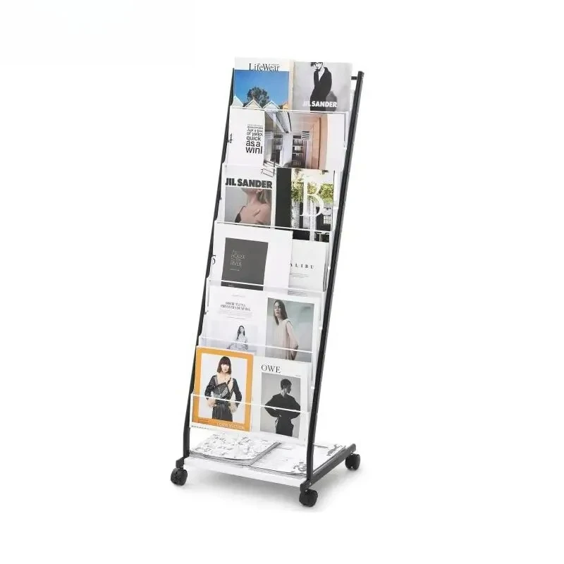 

Customizable Brochure 4/6-Tier Literature Display Stand Floor Standing Magazine Rack Newspaper