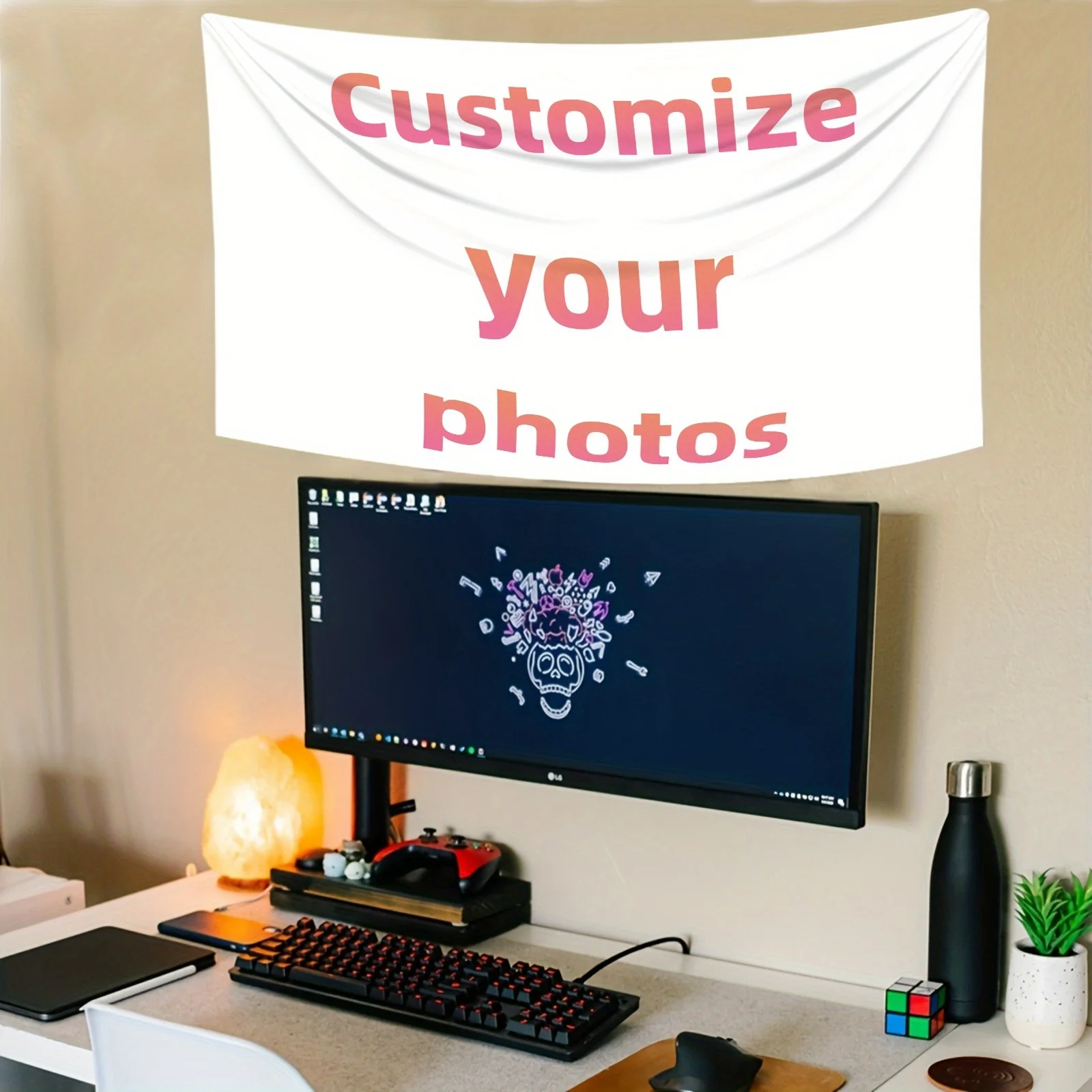 Tapiz  arte  pared personalizable - Carga tu propia foto, coración personalizada para el hogar para sala  estar, dormitorio y má