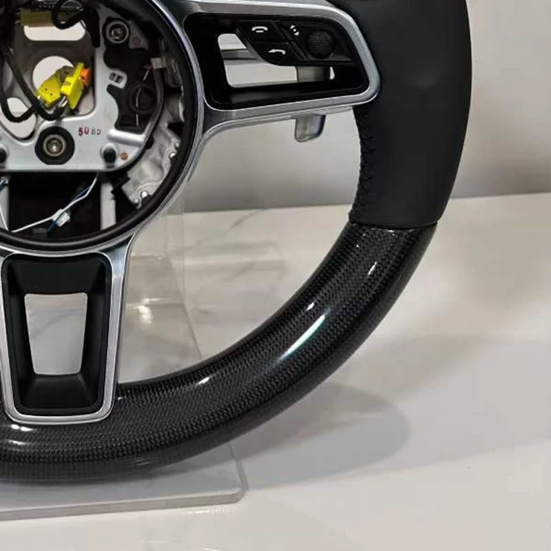 For Porsche Carbon Fibre Steering Wheel 911 996 Cayenne 958 718 Boxster 918 Cayman Macans Panamera Taycan GT3 RS 970 GT2RS view 5