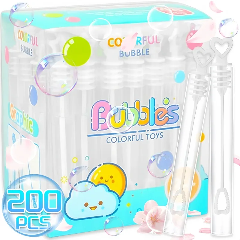 200/10 Stück Liebe Herz Zauberstab Rohr Klare Leere Seifenblasen Flaschen Hochzeitsgeschenke für Gäste Geburtstag Party Dekoration Kinderspielzeug