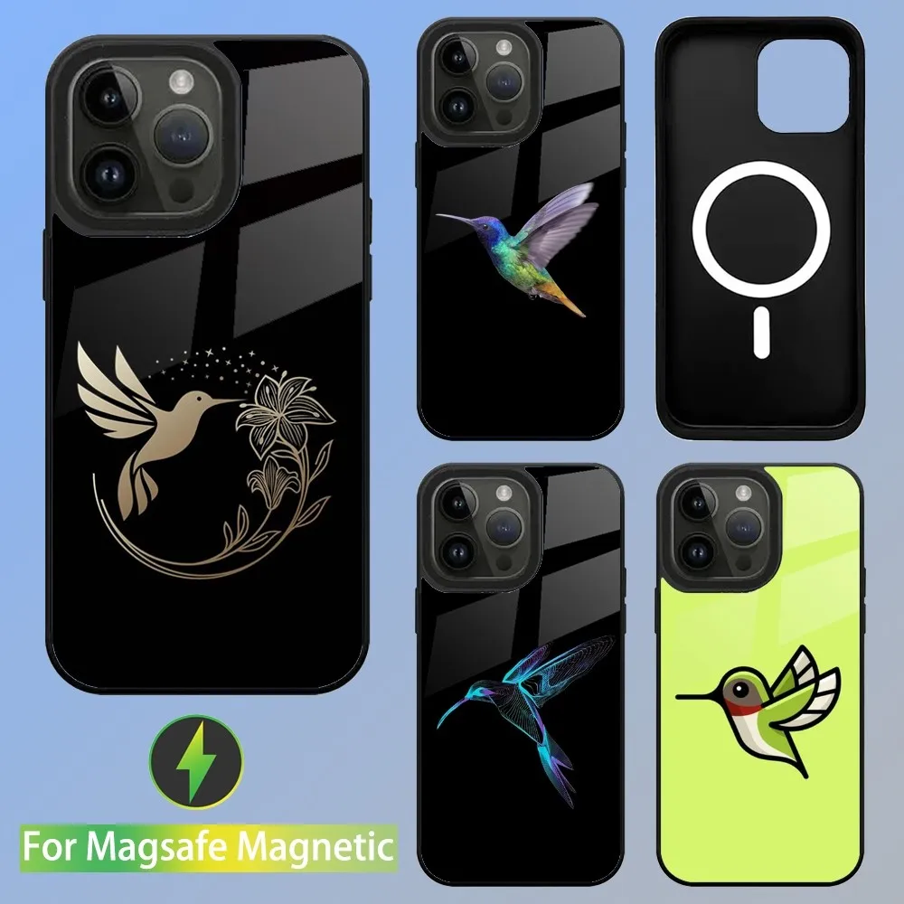 Animal Hummingbird Phone Case For iPhone 15,14,13,12,11,Plus,Pro,Max Mini Magsafe Magnetic Wireless Charging