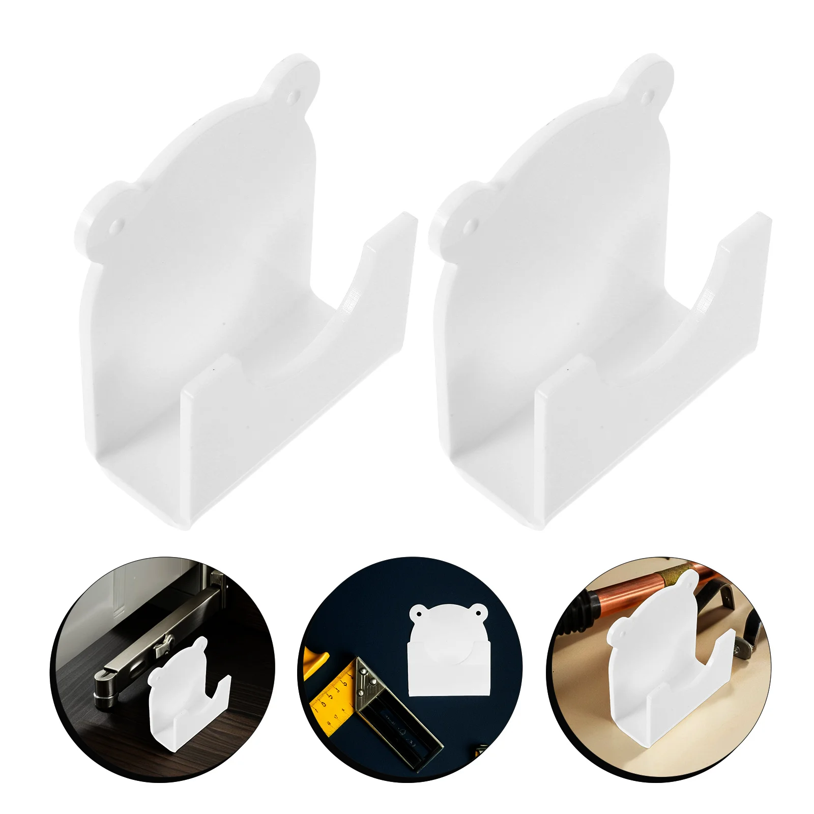 

2Pcs Shower Curtain Rod Brackets Acrylic Curved Groove Wall Mount Support for Bathroom Window Drapery Rod Holder