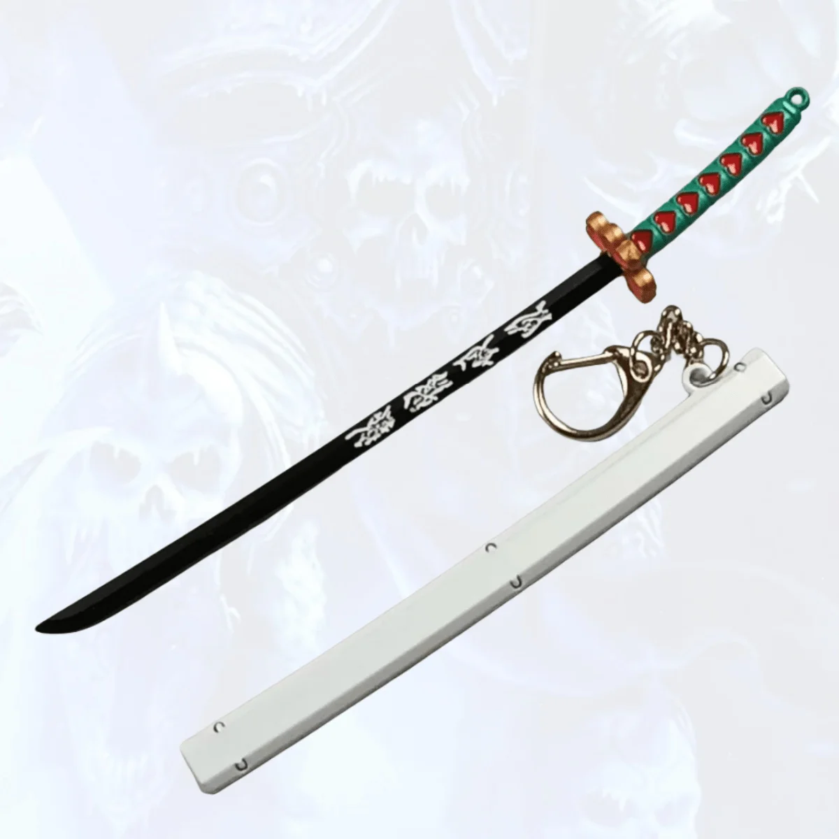 5.9 بوصة الأخضر شفرة معدنية كاتانا السيف النينجا سكين الأصلي الساموراي صابر اليابانية كاتانا صابر تأثيري اكسسوارات الدعامة لعبة