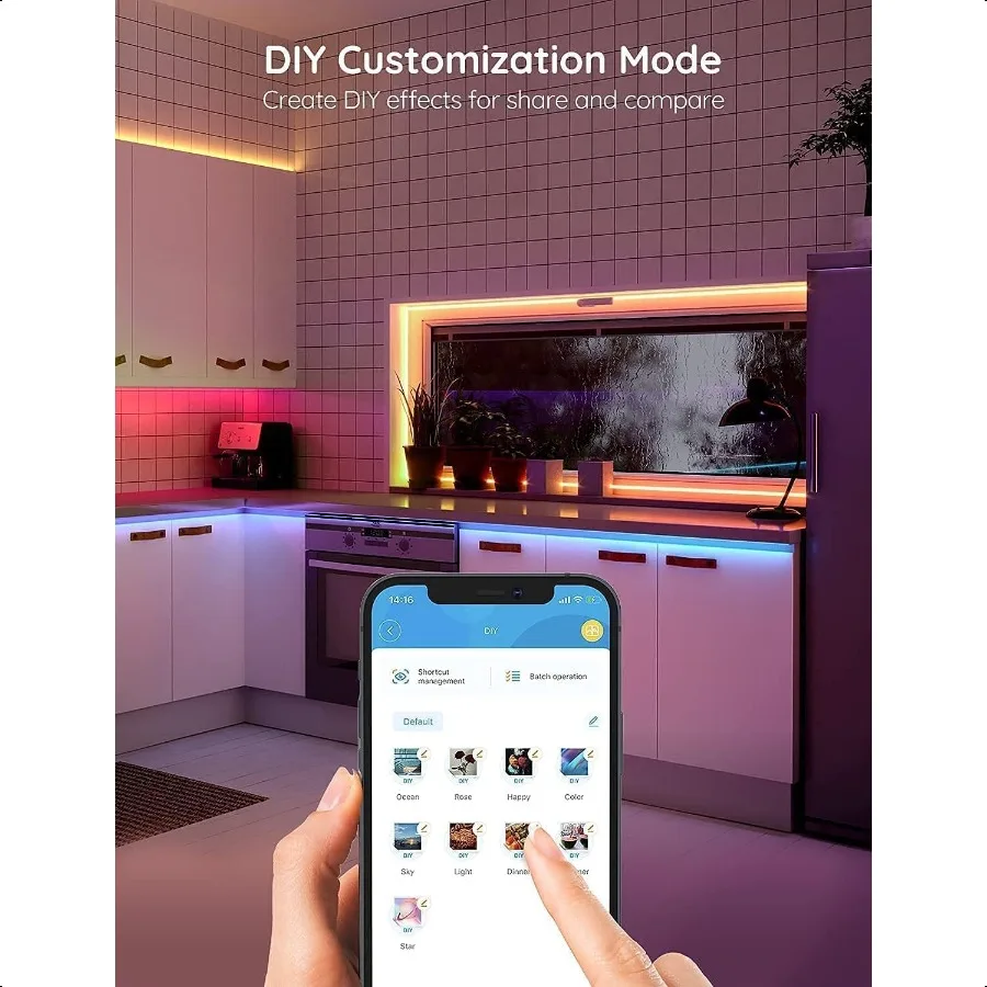 Smart LED Strip Lights for Bedroom 32.8ft WiFi LED Light Strip Work with Alexa Google Assistant 16 Million Colors with App Cont