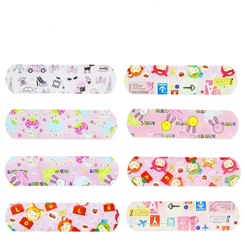 120pcs Cute Cartoon Medical Patch Waterproof Wound Adhesive Bandages Dustproof Breathable First Band Aid Adhesive for Kids