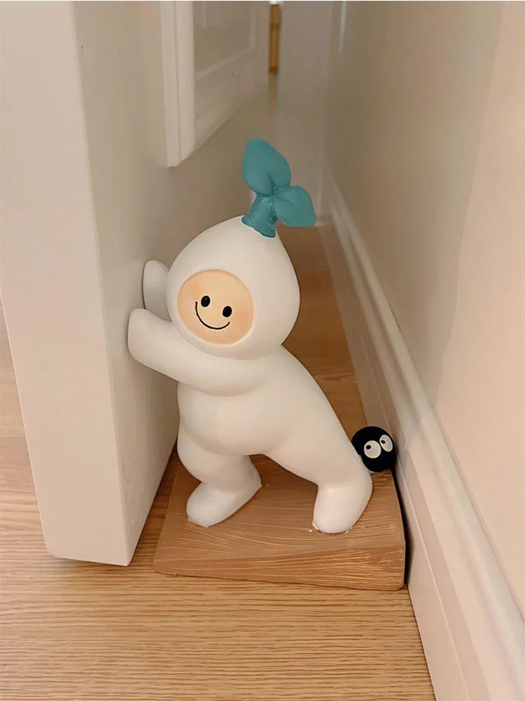 Creative anti-collision door stopper without punching, cute home decoration ornaments