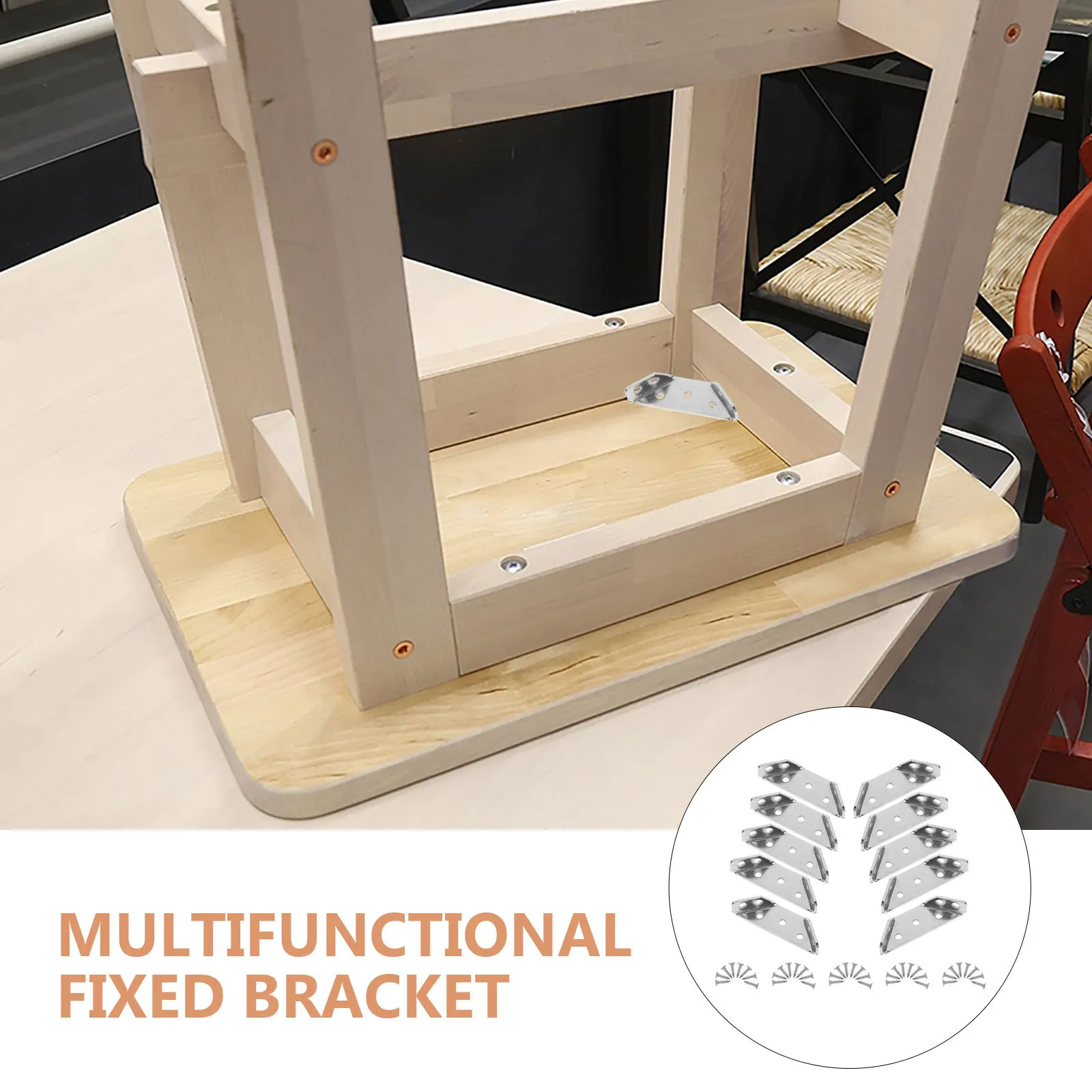 

10pcs Corner Brace Stainless Steel Angle Bracket For Wood Beam Shelf Support Desk Box Furniture Right Angle Fastener Hardware