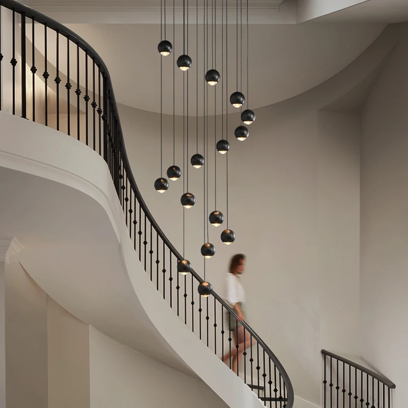 

Modern New LED Staircase Pendent Lamp Hanging In Living Room Ceiling Lamp Villa Pendant Indoor Lighting Dining Room Chandelier