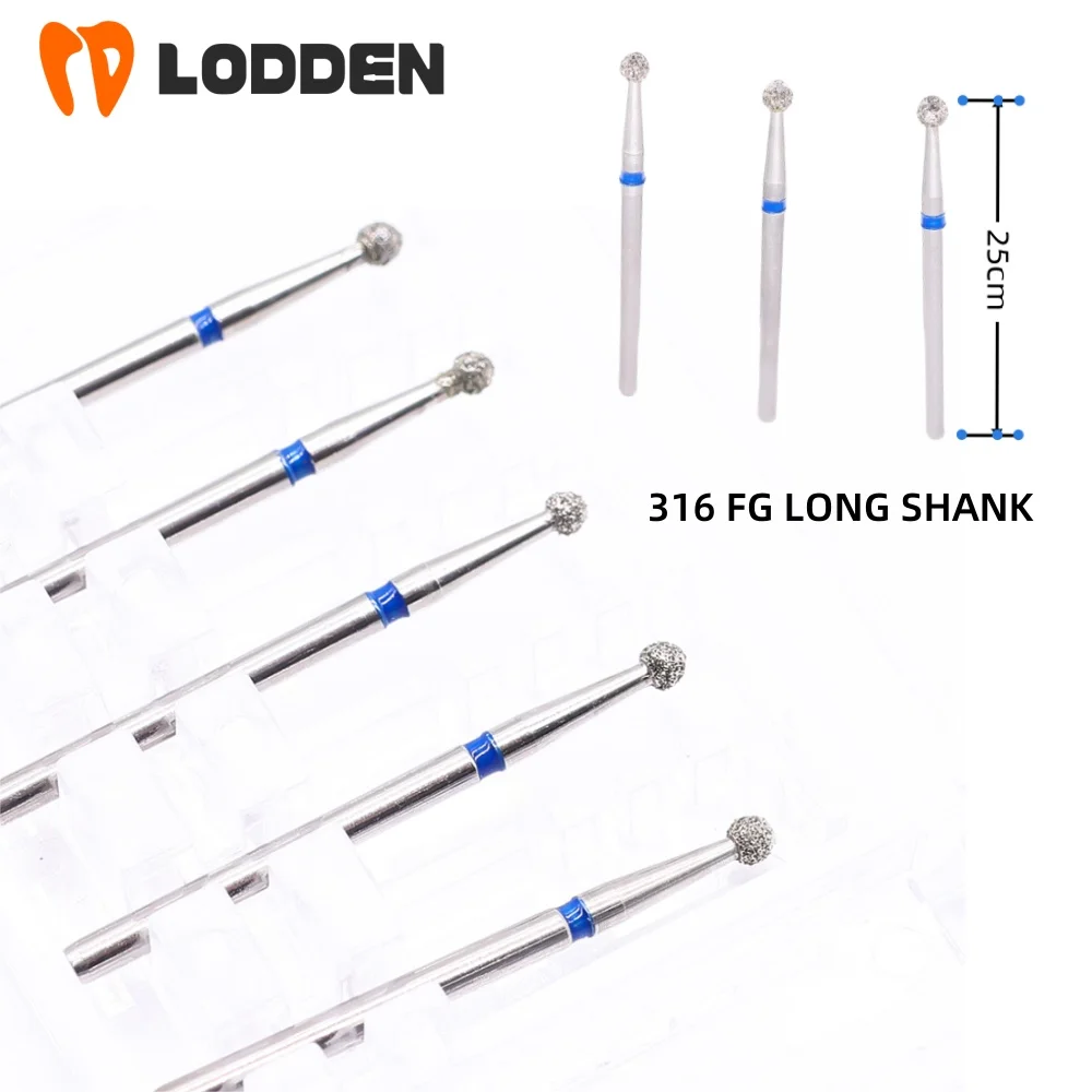 5pcs/lott Dental Diamond Burs FG XL 25.0mm long Shank Blue Rings/Medium Dentistry Bur for Grinding& Polishing Drill