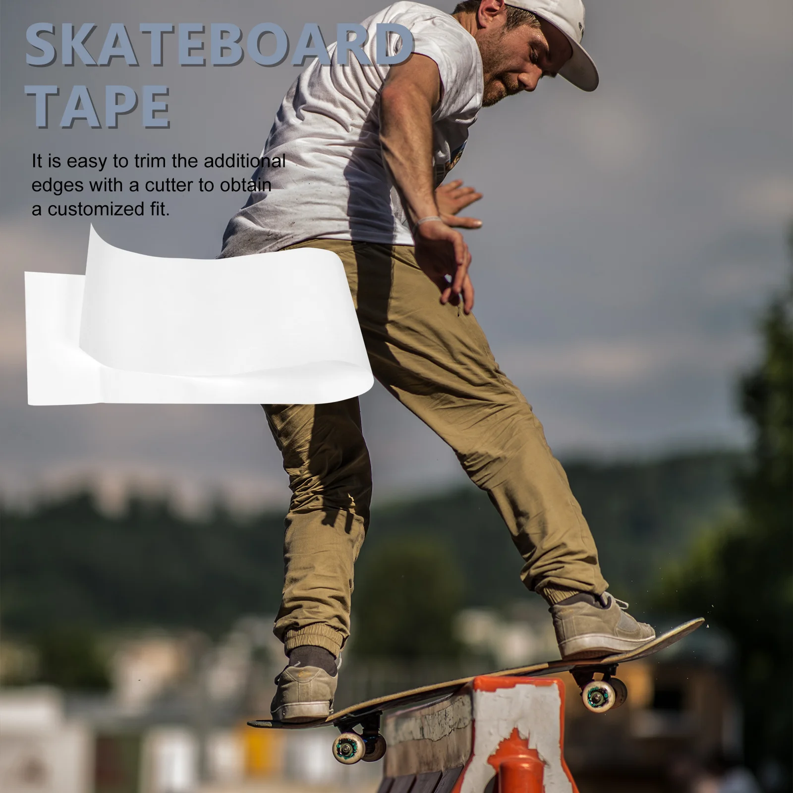 

1pc Transparent Sandpaper Anti-Slip Skateboard Tape Cuttable Wear-Resistant For Scooter Deck Replacement Skateboard