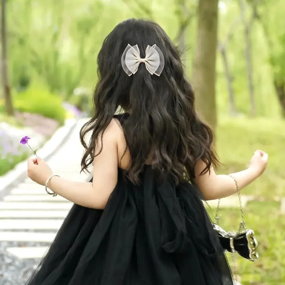 2Pcs Lovely Bow Hairpins Chiffon Double Bowknot Hair Clips For Girl Sweet Princess Barrettes Hair Accessories Children Headwear