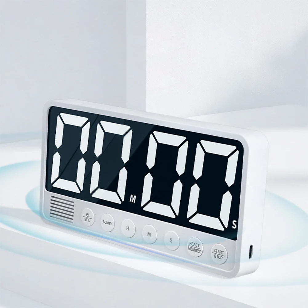 

Светодиодный цифровой кухонный таймер, перезаряжаемый через USB, многофункциональный таймер обратного отсчета/вниз, 2000 мАч, таймер для тренировок в домашнем спортзале, кухонный инструмент для приготовления пищи