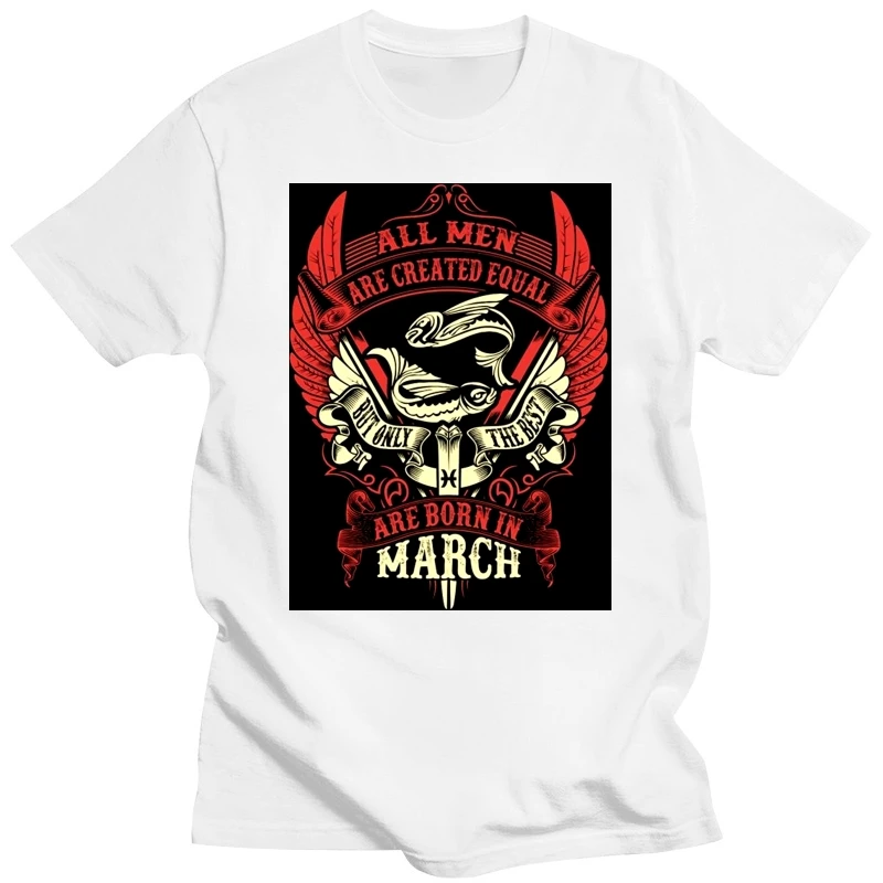 Men T shirt Best Born In March Pisces Birthday Short Sleeve funny t-shirt novelty tshirt women