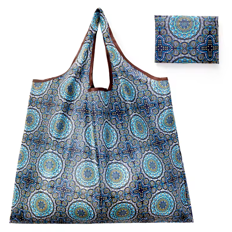 BIG Eco-Friendly Folding Shopping Bag Reusable Portable Shoulder Handbag for Travel Grocery Fashion Pocket Tote - Image 10