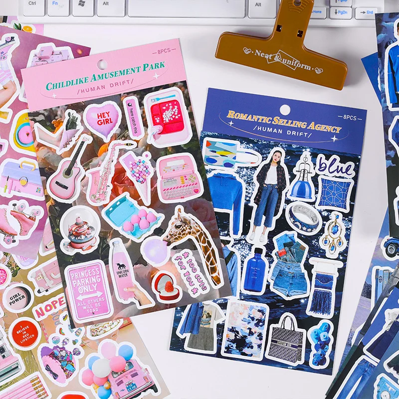 6Packs/Lot Human Drift Serie Retro Creatieve Decoratie Diy Label Sticker