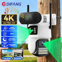 DIFANG ICSEE WiFi Security Cameras With Bluetooth Speaker Music Player Outdoor CCTV Dual Screens PTZ ICsee Onvif Surveillance