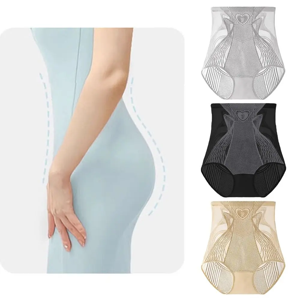 

High Waist Postpartum Body Shaper Mesh Transparent Panties Seamless Underpants Shapewear Waist Trainer Tummy Control Underwear