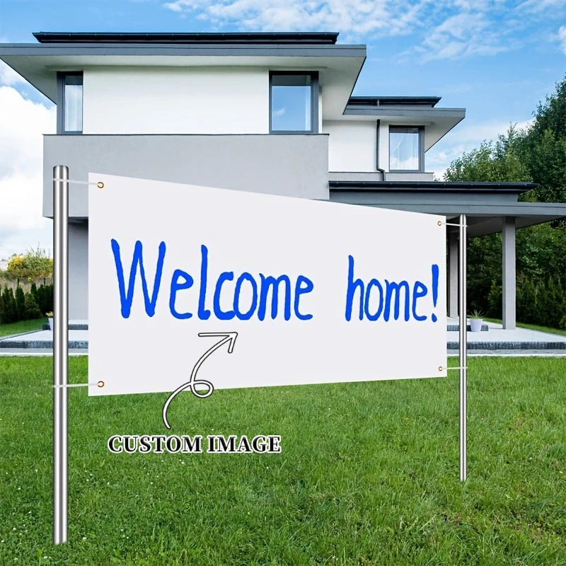 Custom Personalized 1pc Banner with 4 Holes, Party Decoration, DIY LOGO Background, Suitable for Parties, Indoor Walls, Outdoor