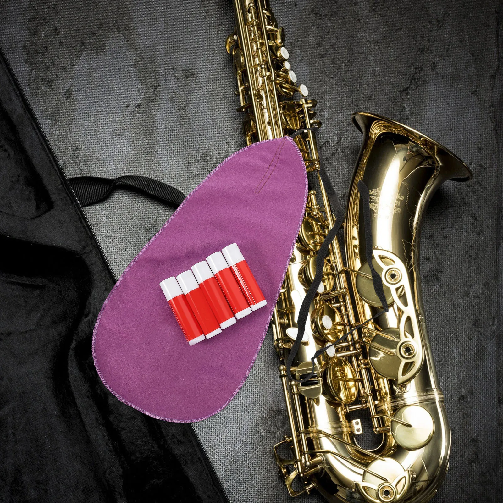 1Set Professional Sax Cleaning Supply Premium Cloth Cork Grease Included Durable Reusable Easy to Carry for Instruments