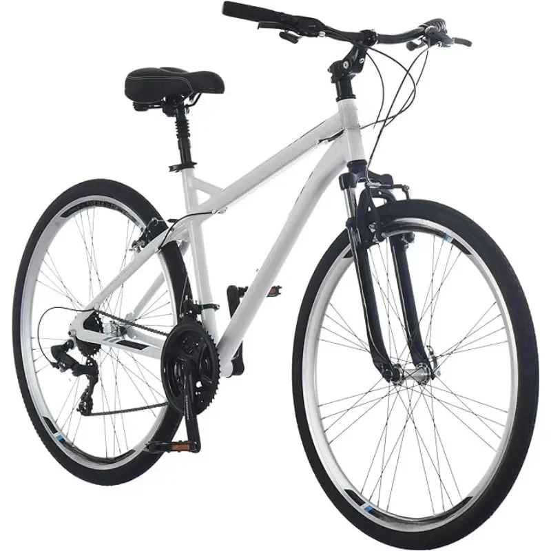 Network Hybrid Bike, Men and Women, 700c Wheels Adult Frame Front Suspension Alloy Linear Brakes Mountain Bike