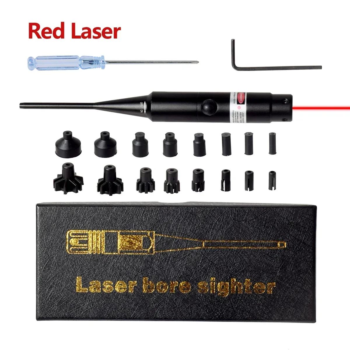 Tactical Green Red Laser Boresighter Kit for .177 to.50 Caliber Laser Pointer Collimator Universal Bore Sighter Rifle Handgun