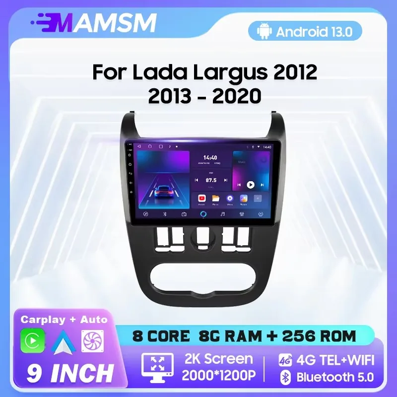 MAMSM Android 13 2K Car Radio For Lada Largus 2012-2020 Video Multimedia Player Navigation Stereo GPS 4G Carplay Autoradio