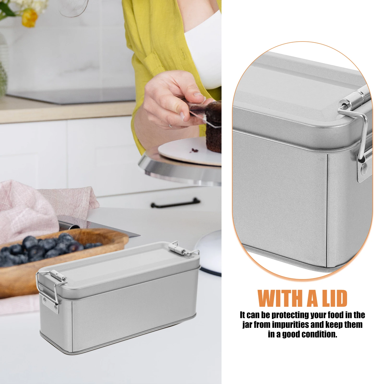 

Storage Box Cookie Case with Lid Holiday Boxes Tinplate Retro Canister Containers