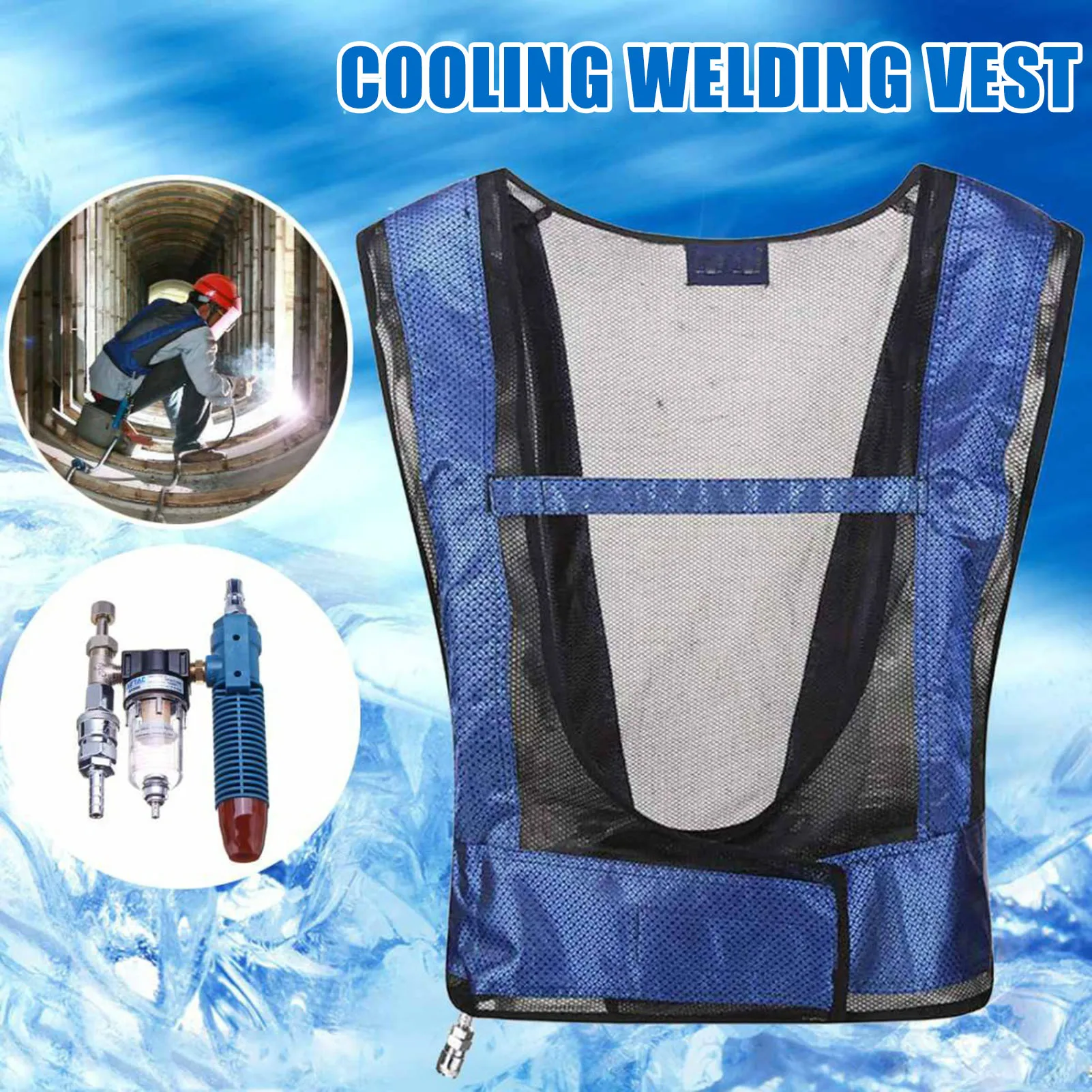 Air Conditioner Cooling Waistcoat Vortex Tube Summer Welding Steel Cooling Vest Suitable for High Temperature Heat THJ99