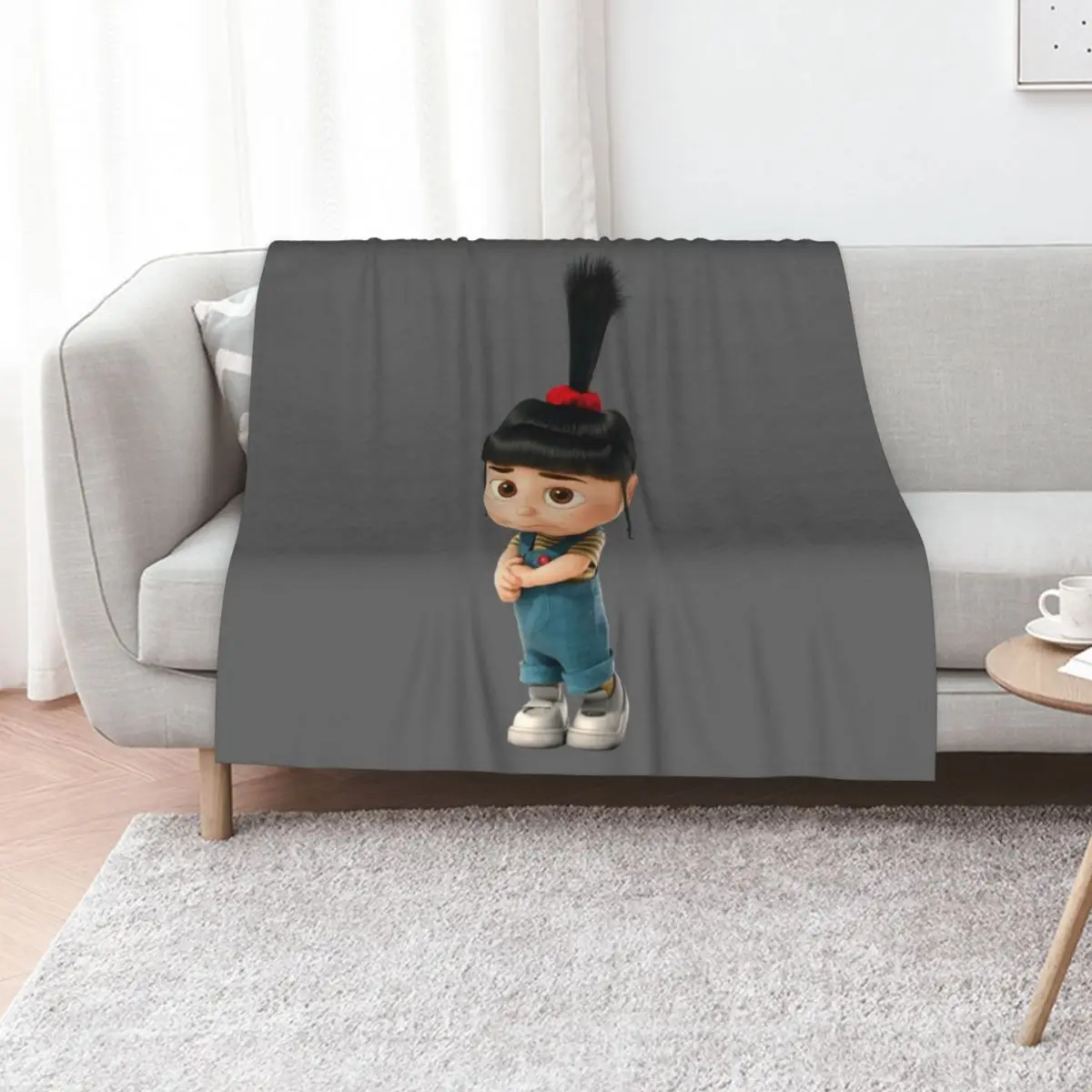 

Agnes Gru Classic Throw Blanket Plaid on the sofa manga anime Camping Blankets