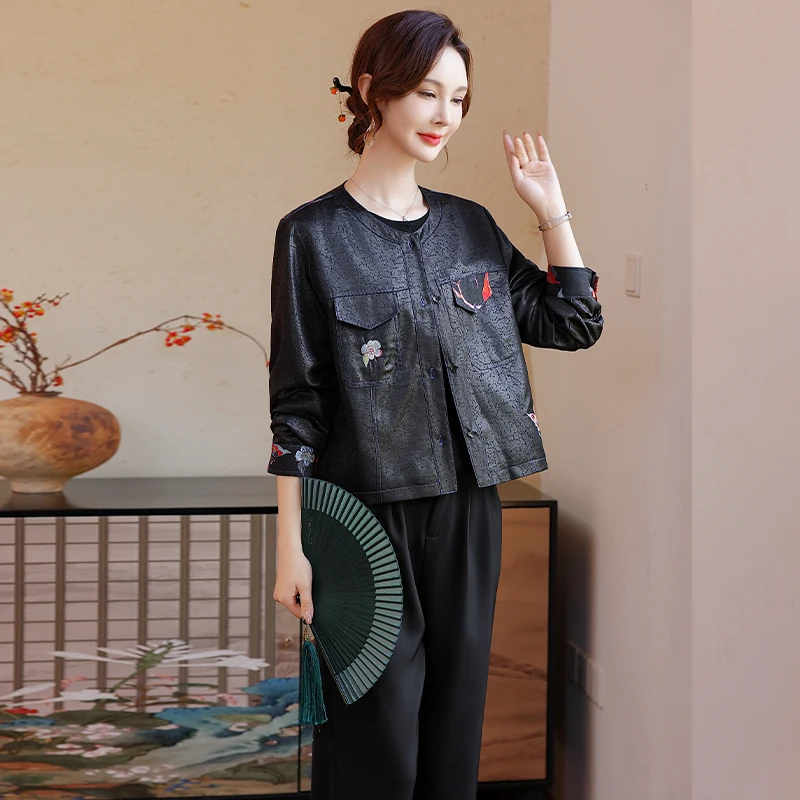 

Модный кардиган свободного кроя в корейском стиле для женщин среднего возраста, весна-осень, высококачественный элегантный топ