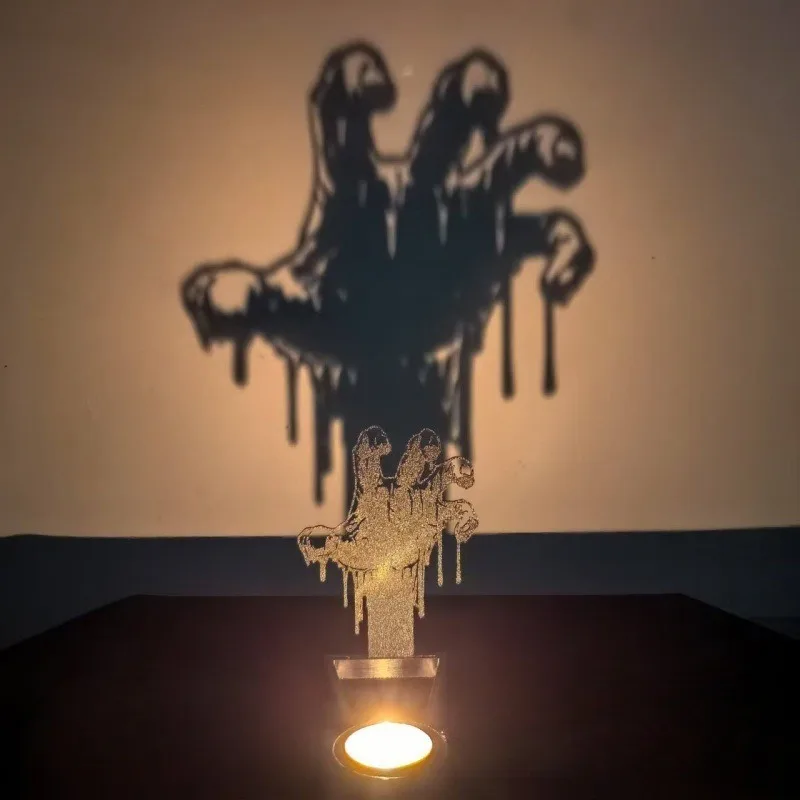 

Halloween Spooky Candle Holder - Unique Table Decoration, Scary & Fun Desk Decor, Centerpiece Shadow Holder Parties Spooky Decor