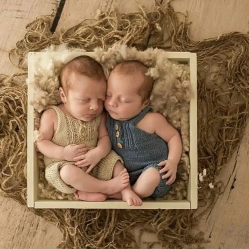 Newborn Photography Props Burlap Blanket Photography Baby Creativity Mat Photo Shooting Pad Baby Photo Shoot Studio Accessories image 2