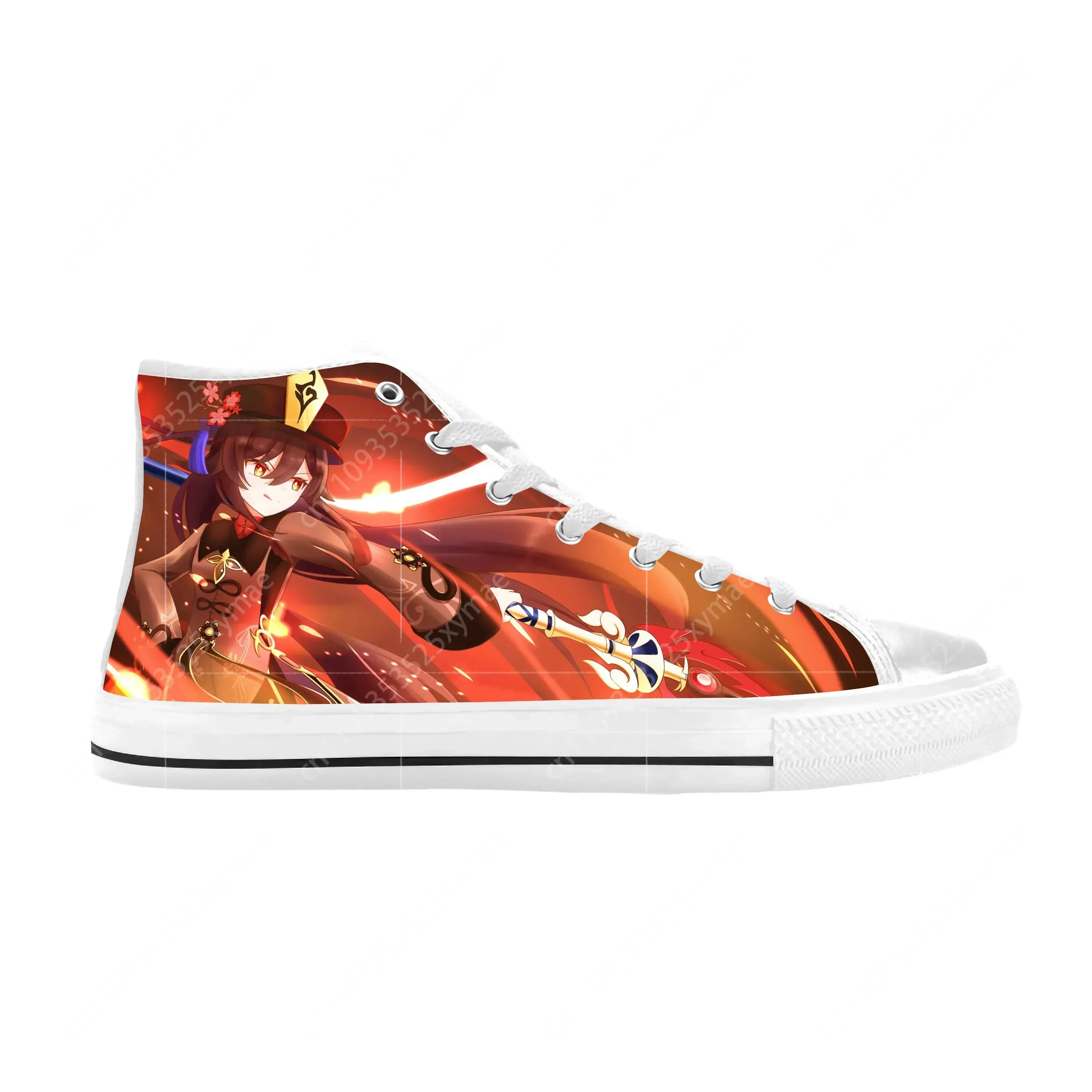 Anime Manga Cartoon Game Genshin Impact Hu Tao Casual Cloth Shoes High Top Comfortable Breathable 3D Print Men Women Sneakers
