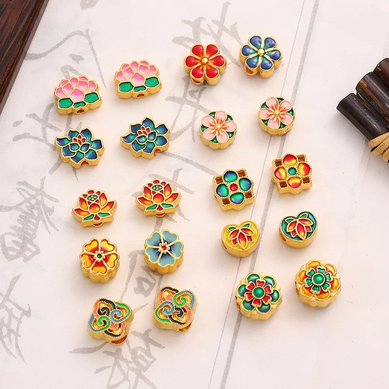 

Сплав перегородчатого лотоса бусины diy браслет ожерелье серьги ювелирные аксессуары