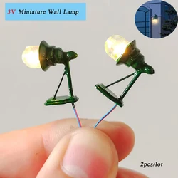 2pcs 3v Miniature Wall Lamp Architecture Building Materials DIY Model Making Railway Train Layout Indoor Decoration for Diorama