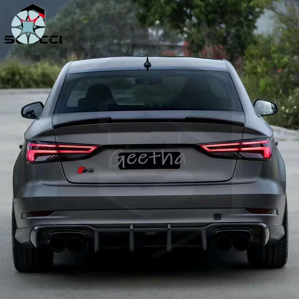 

Carbon Fiber KRB Style Rear Diffuser for Audi A3 Sport S3 Sedan Rear Bumper Lip Diffuser Splitter Spoiler Body Kit 2017-2020