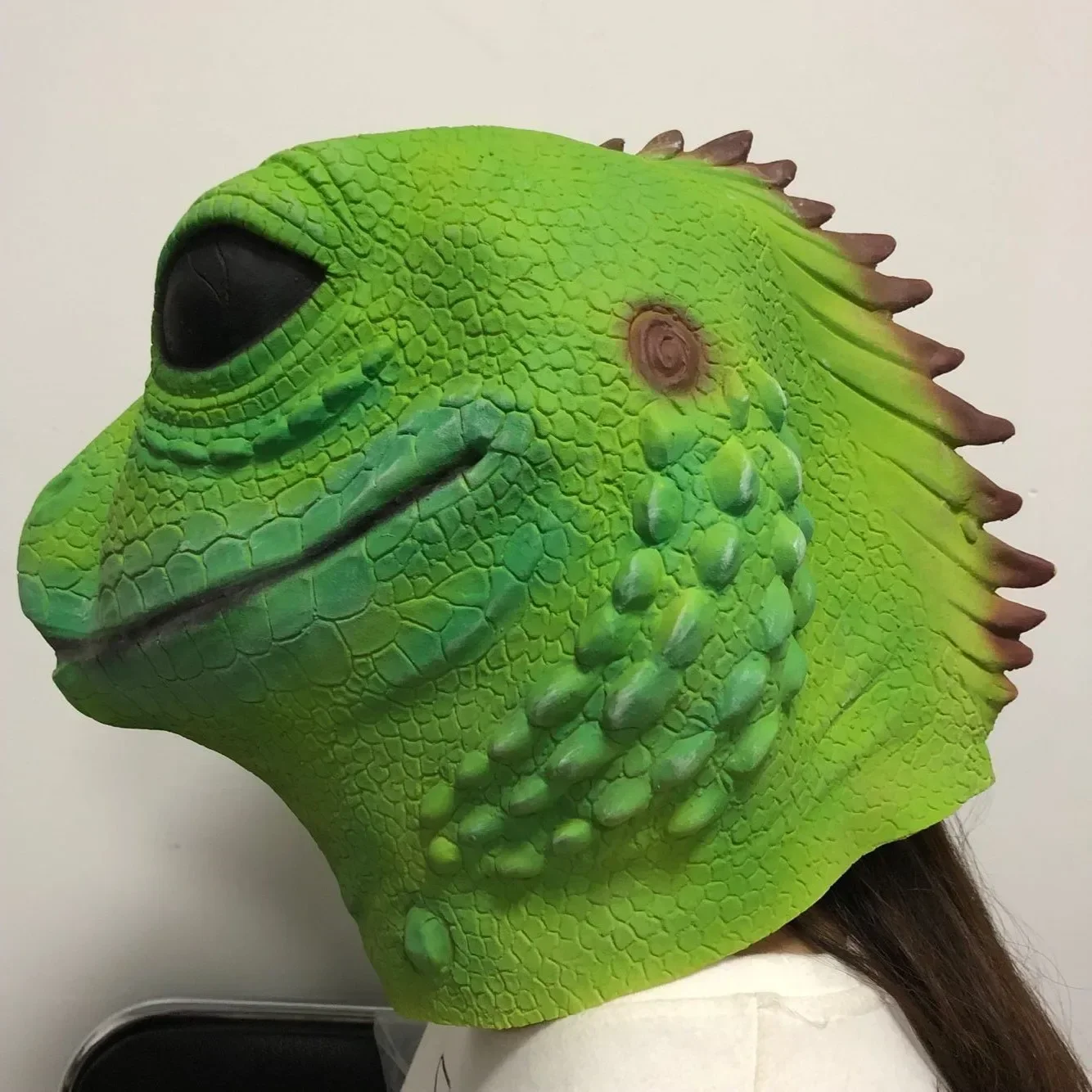 

Lizard Head Cover Mask Halloween Masqes Lizard Role Plays Masque Lizard Masks Cos Reptile Head Mask Latex Scary Mask Prop