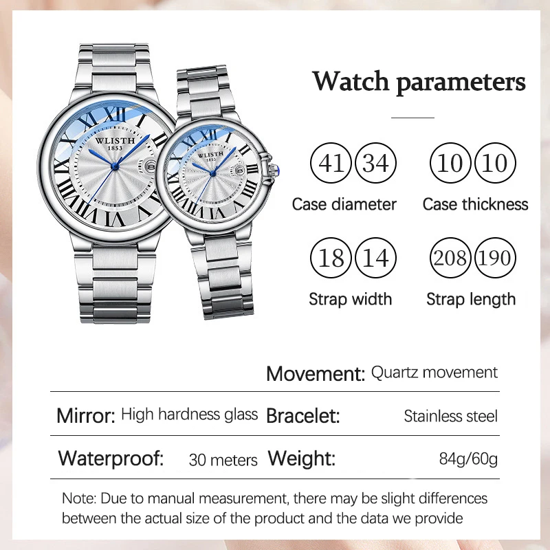 ZH195 Reloj para hombre moderno y moderno, calendarios, relojes de cuarzo resistentes al agua, relojes para parejas de negocios, relojes para hombre