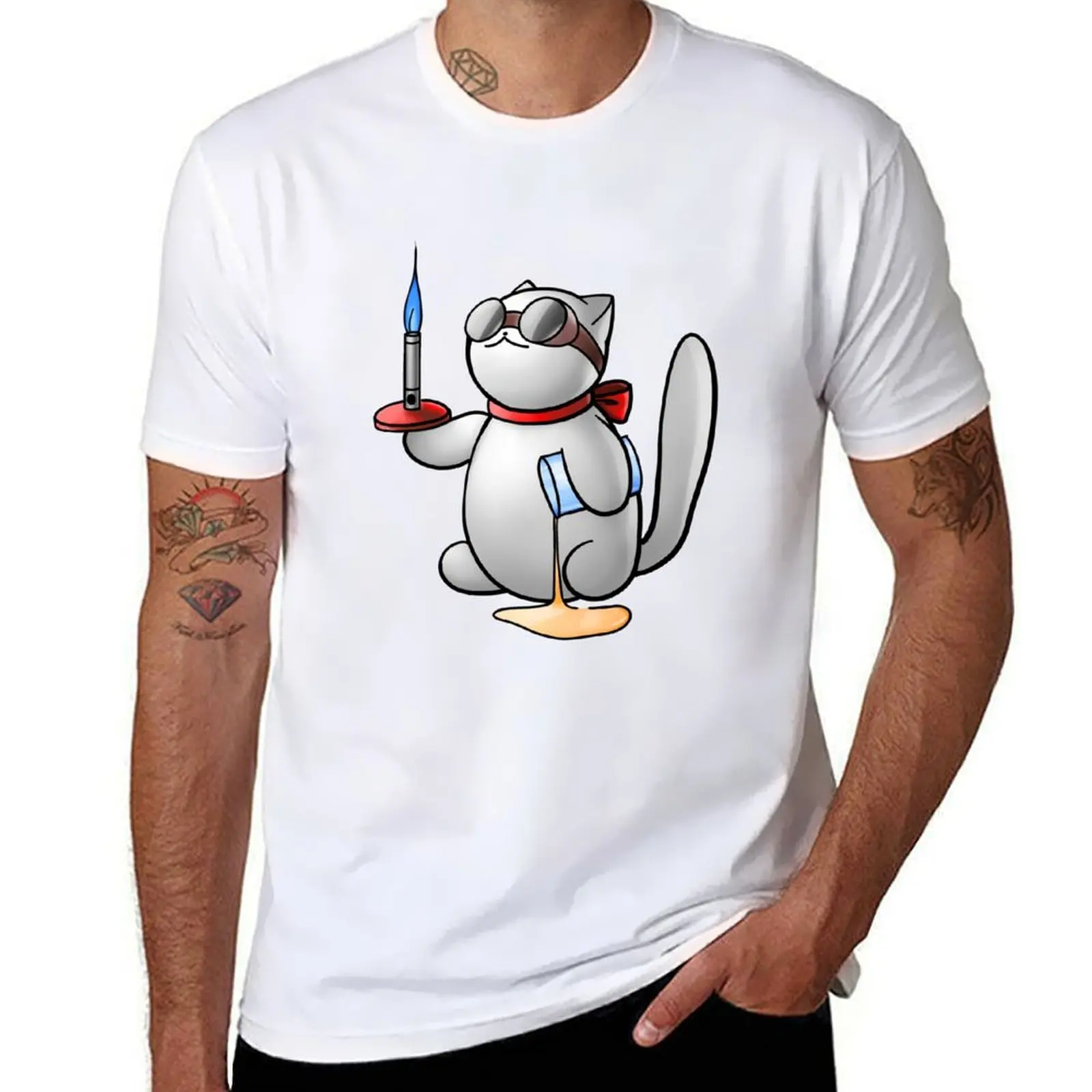 

Chemistry Cat T-Shirt mens graphic t shirts t shirts for man cotton funny T-Shirt